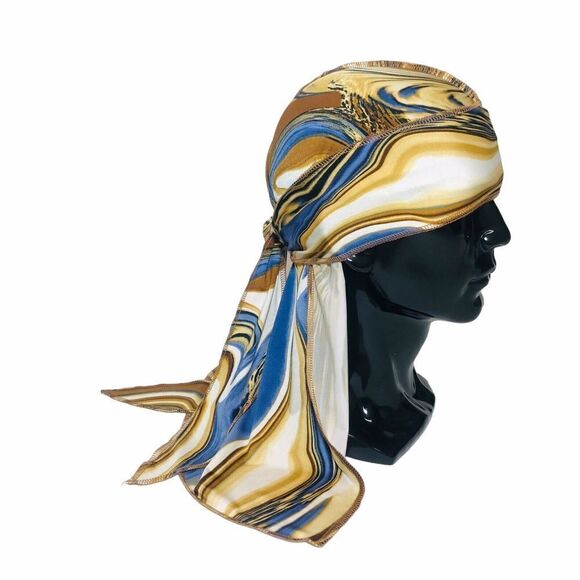 Jersey Durag Head Scarf Cap Stretch Wave Hat Long Tail Binnie - Picture 2 of 12